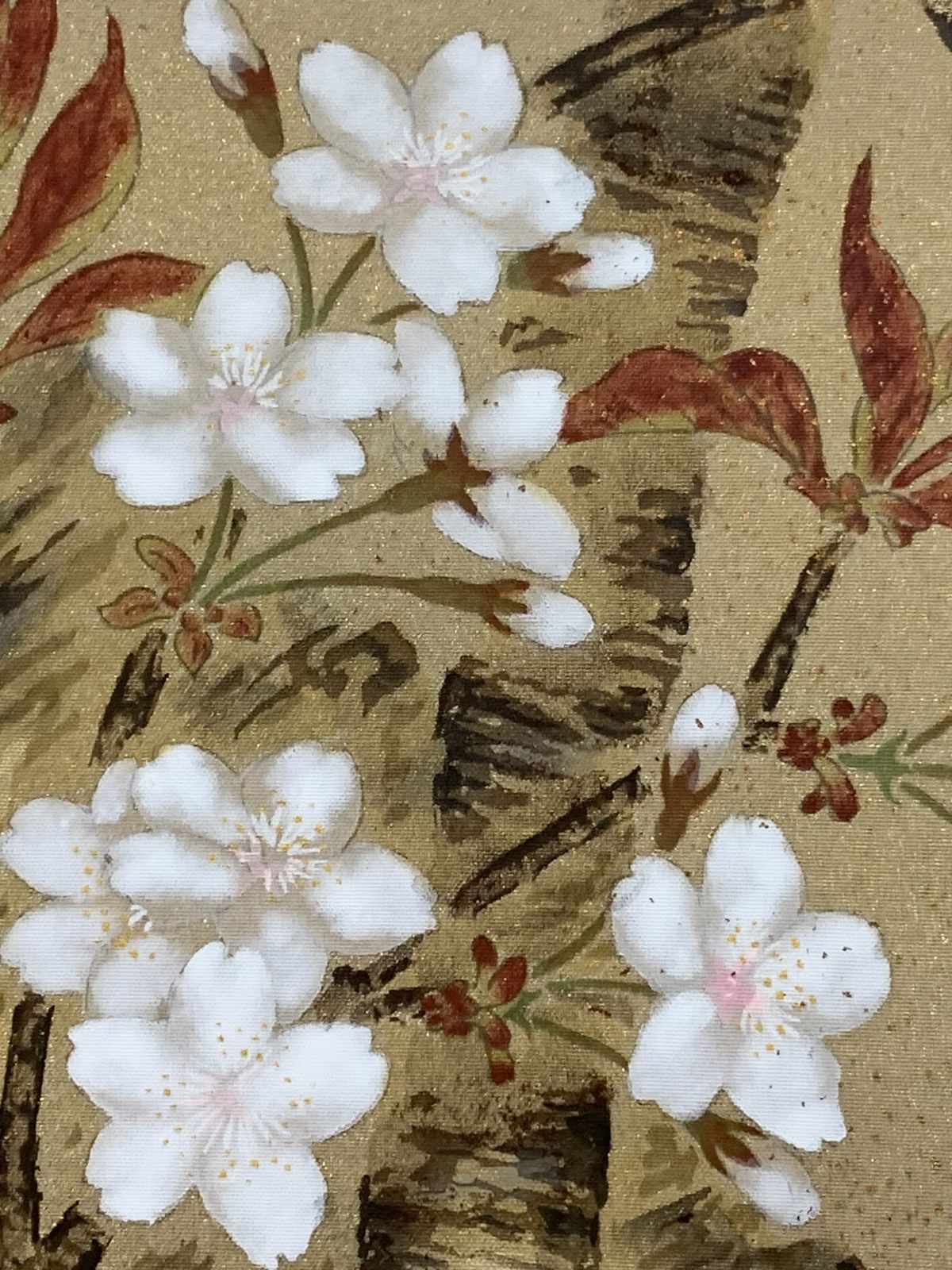 美品 掛け軸 柳沢寿江作 金地 春宵図 桜 共箱 太巻き 縁起物 【公式通販】