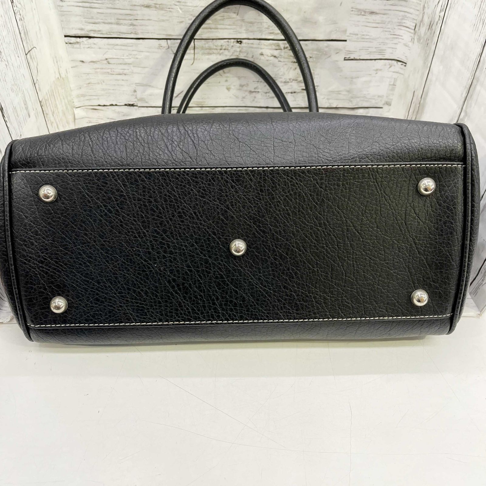 MARY QUANT マリークワント ミニボストンバック ハンドバッグ シルバー 