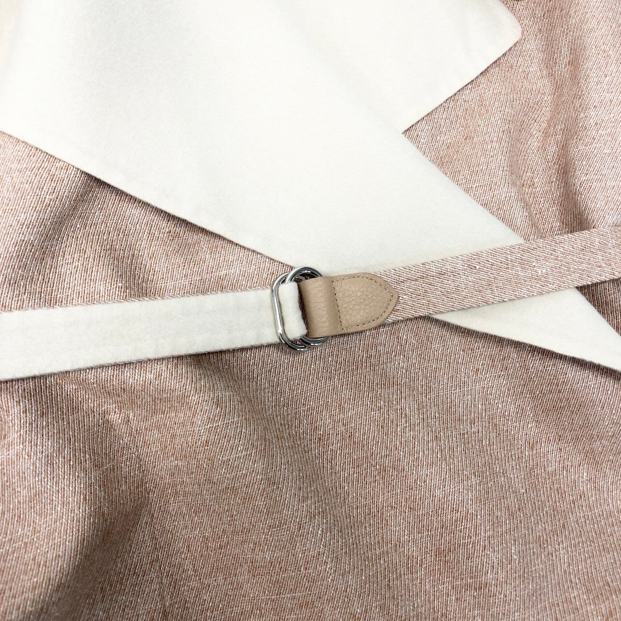 未使用 HERMES エルメス カシミヤ ダブルフェイス ロング ベスト スリーブレス ラップコート ジレ ベルト アウター 34 ベージュ レディース 古着 中古 USED HERMES - 未使用 HERMES エルメス カシミヤ ダブルフェイス ロング