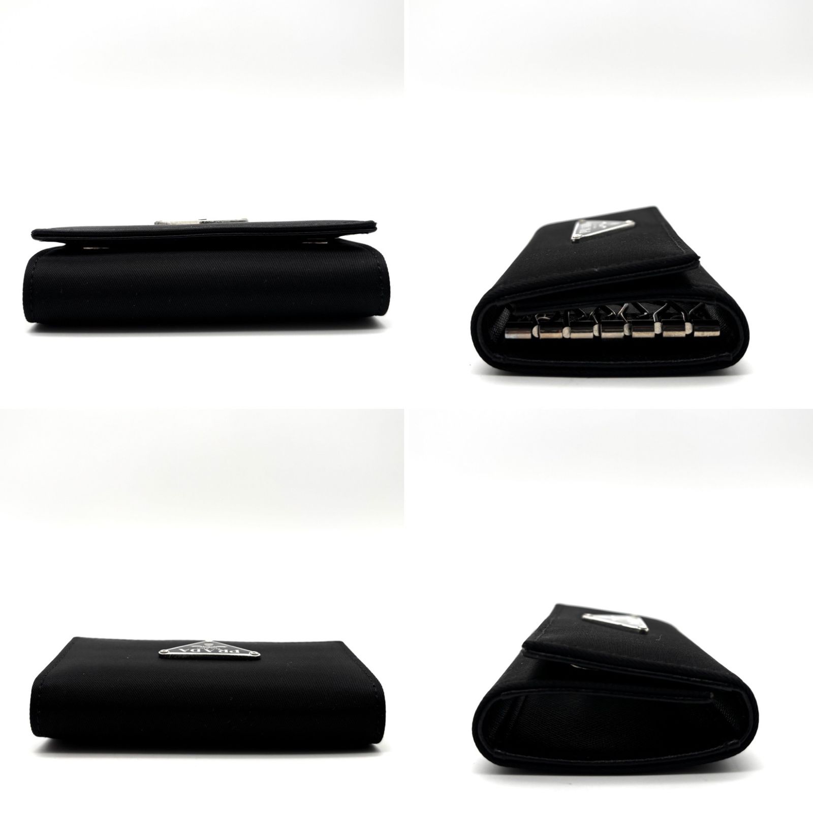 未使用に近い プラダ 6連 キーケース 三角ロゴ サフィアーノレザー ブラック PRADA（プラダ） サフィアーノレザー キーケース レディース メンズ 6