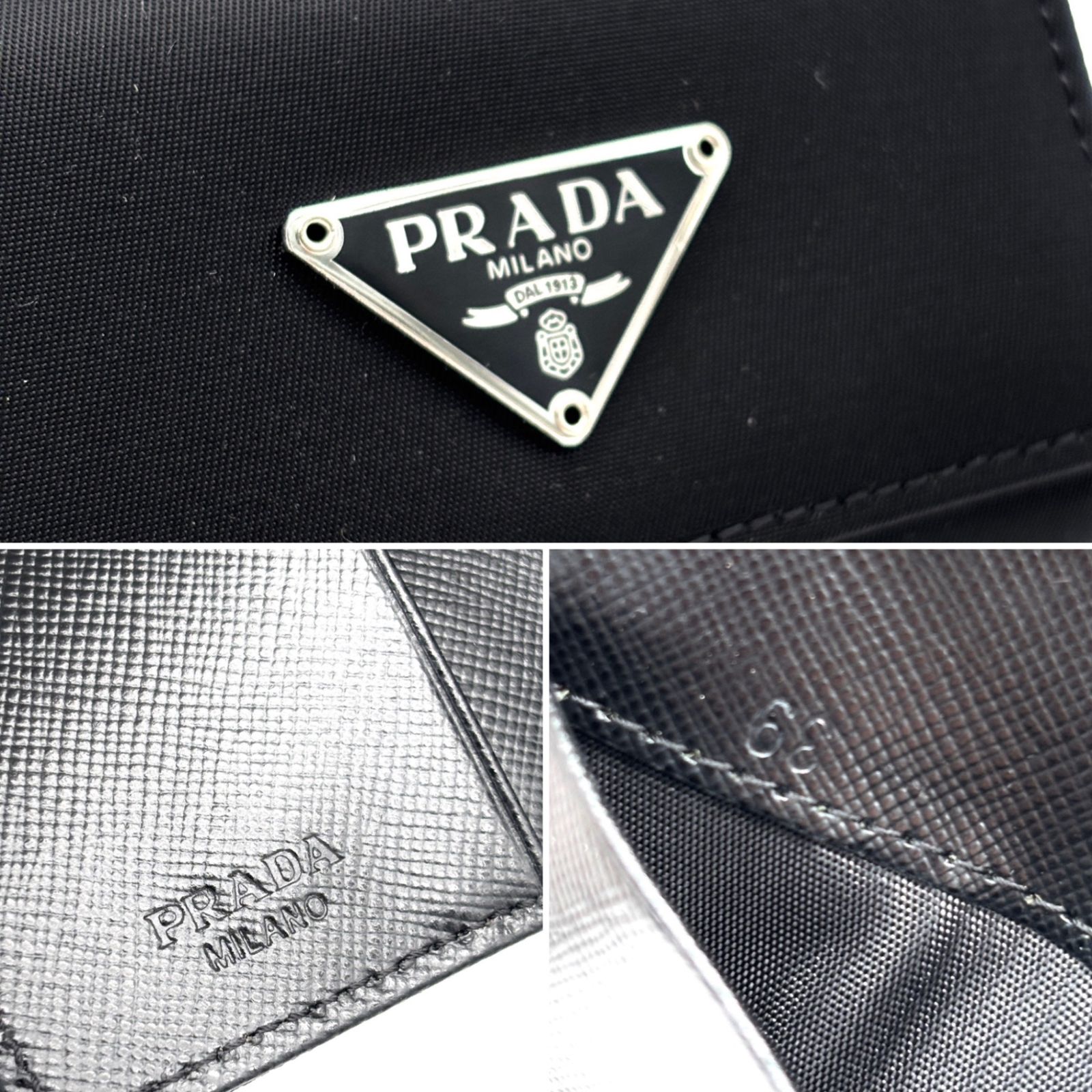 PRADA ブラック レザー キーケース　6連 PRADA（プラダ） サフィアーノレザー キーケース レディース メンズ 6
