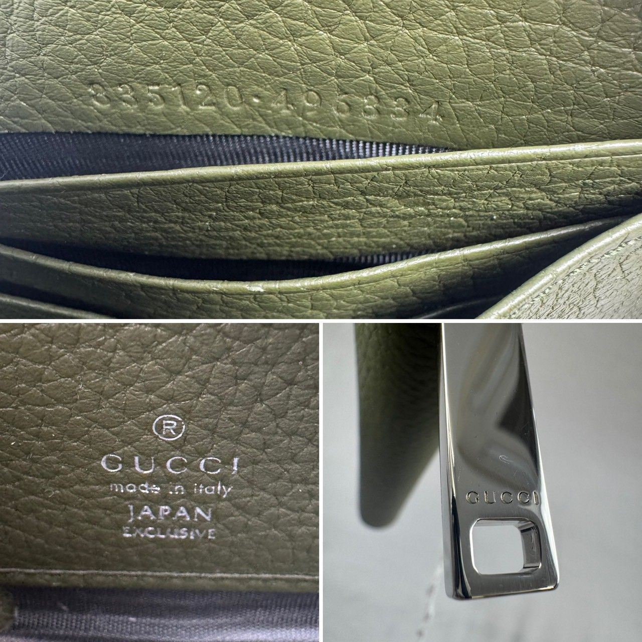 未使用・箱付】GUCCI グッチ ロゴ エンボス ジップ アラウンド 