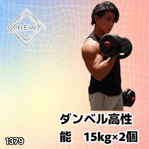 1379 可変式 ダンベル 15kg 2個セット 総重量 30kg 重量調整 グリップ 