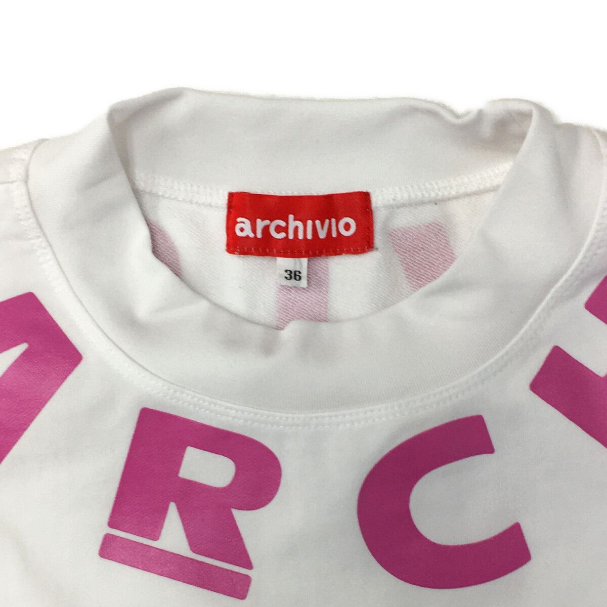 中古 レディース アルチビオ archivio 長袖シャツ 36(S) 白×ピンク