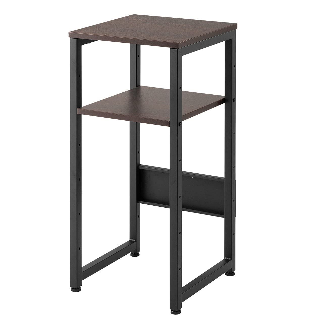 イーサプライ 受付台 2段 高さ75cm 幅35cm 奥行35cm 消毒液台 電話台 スタンド 店舗 オフィス ダークブラウン EEX-PRJS01DBRm
