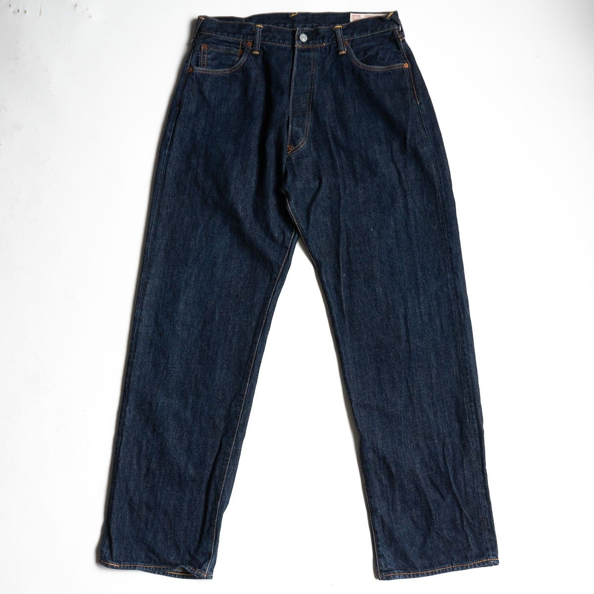エヴィス EVISU 道楽 みかん ストレートデニム 36×35 ダークブルー