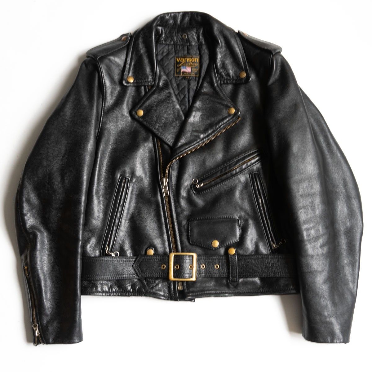 【美品/ビッグサイズ】 VANSON 【C2 ダブルライダース ジャケット】42 レザー USA製 バンソン 26040105 美品/ビッグサイズ】 VANSON 【C2 ダブルライダース ジャケット】42