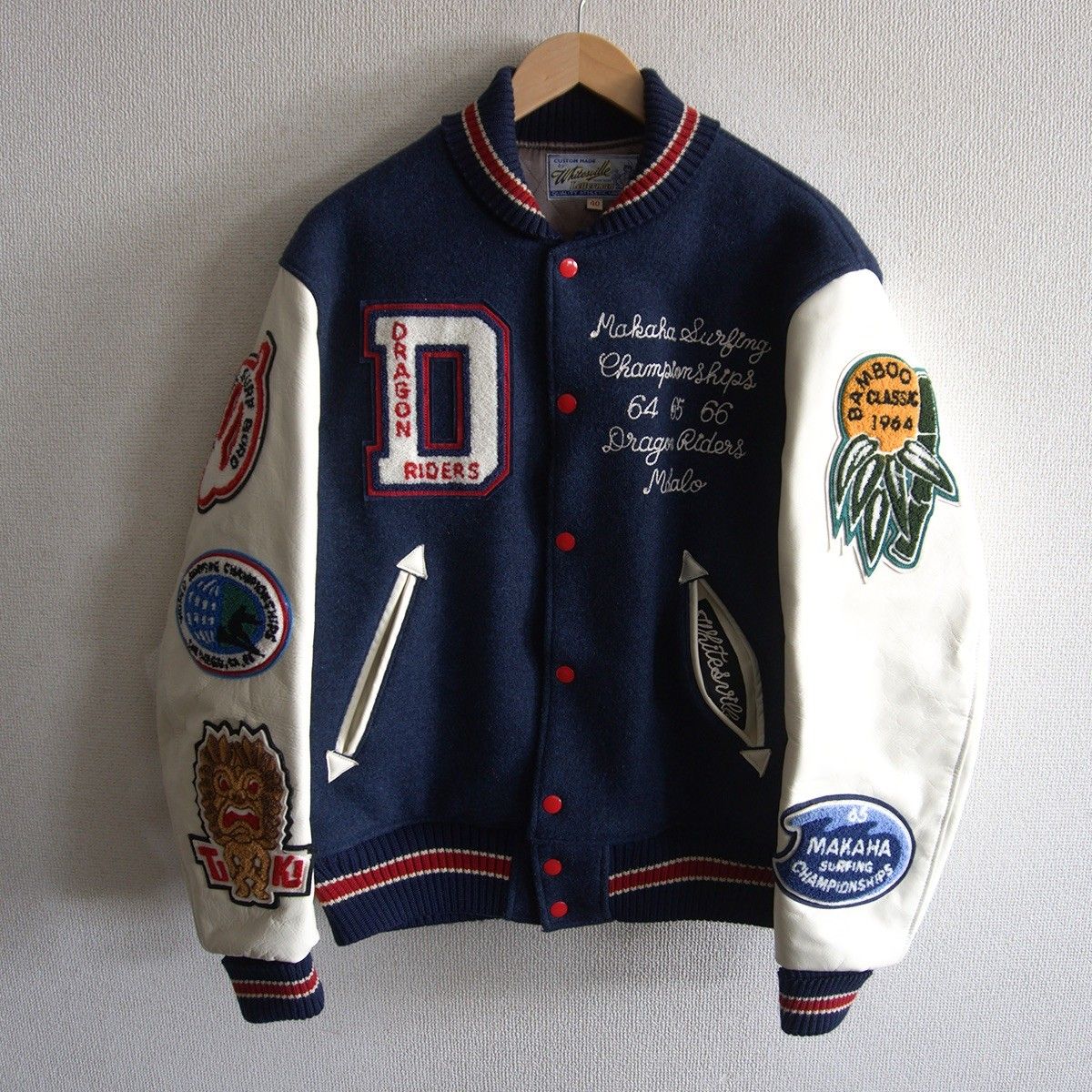 WHITESVILLEホワイツビル　フルデコ　スタジャン　40サイズ 美品】WHITESVILLE【フルデコ レザースリーブ スタジャン】40
