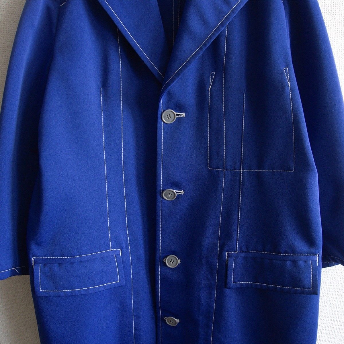 AD2002】COMME des GARCONS HOMME 【00S チェスター コート】 M ブルー 