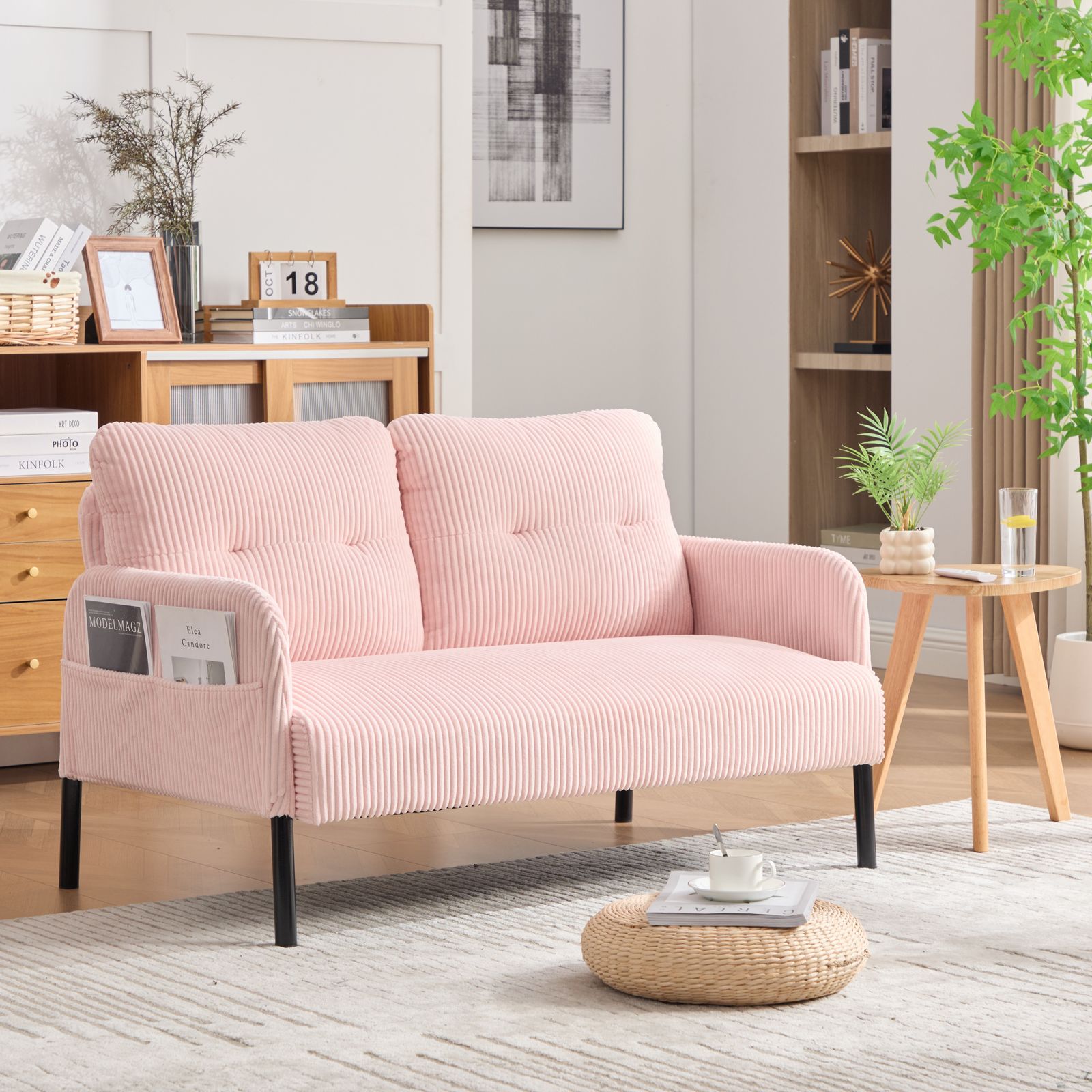 2人掛け ソファー コーデュロイ ソファ コンパクト 幅110cm 奥行52cm 