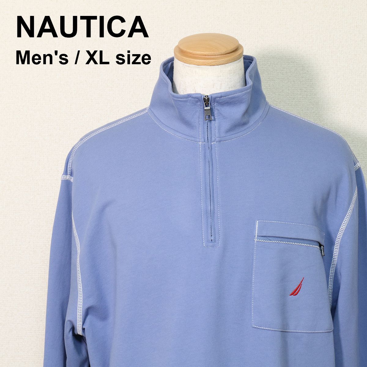 中古・古着通販】NAUTICA (ノーティカ) ハーフジップスウェット グレー 