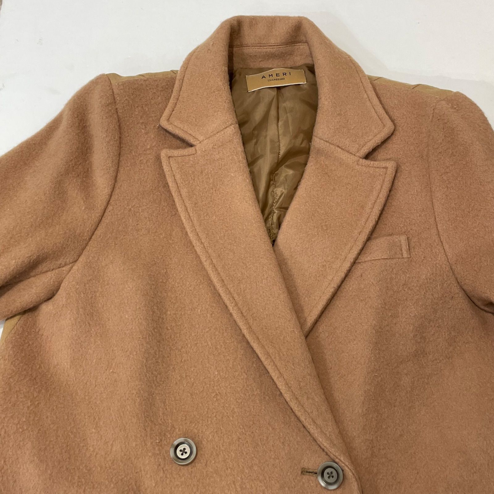 AMERI アメリ UNDRESSED BACK PLEATS COAT ロングコート キャメル 