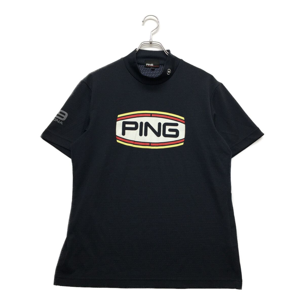PING ピン メンズ 中古 ネイビー 半袖シャツ L 紺 モックネック 半袖