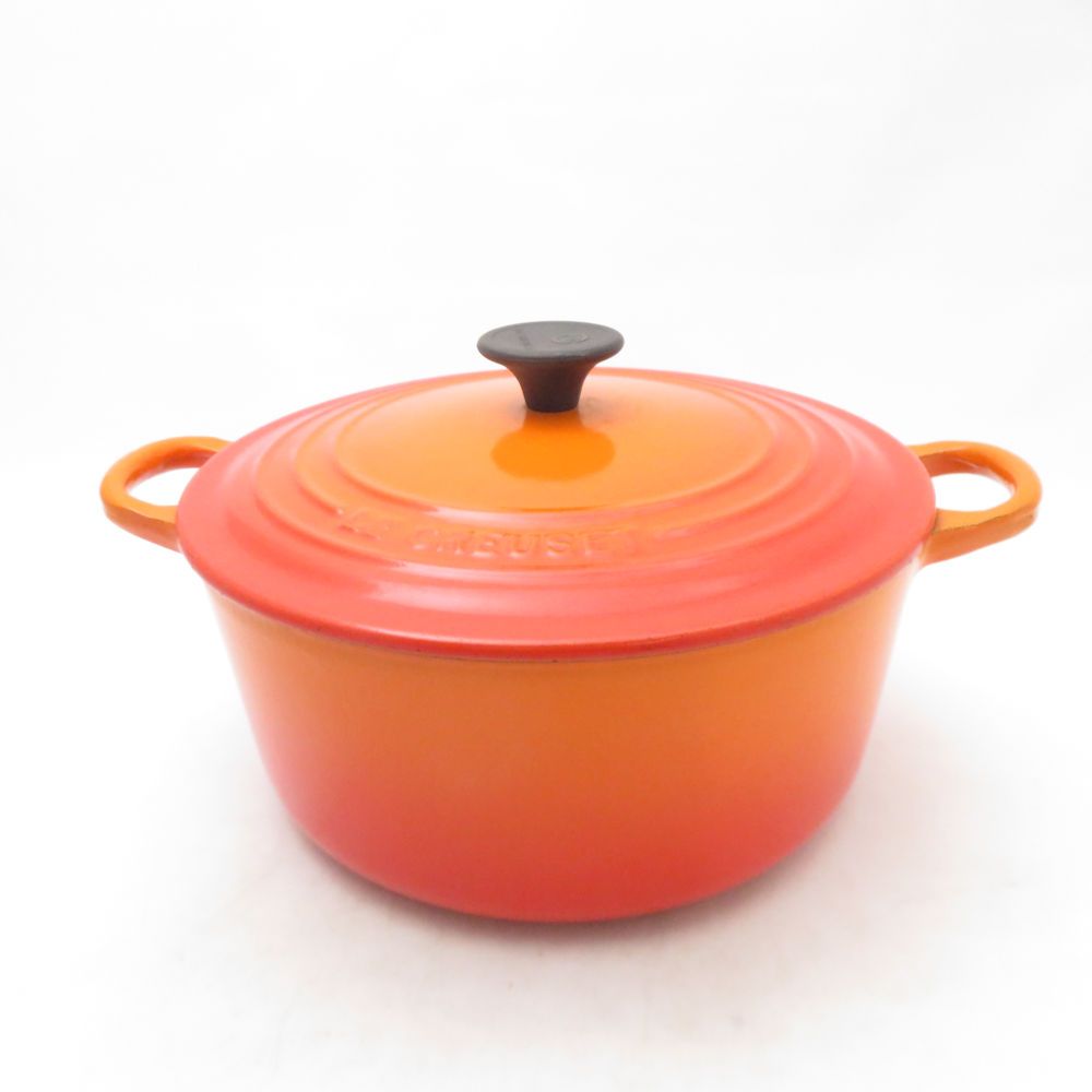 美品 Le Creuset ルクルーゼ ココットロンド 両手鍋 22cm 料理