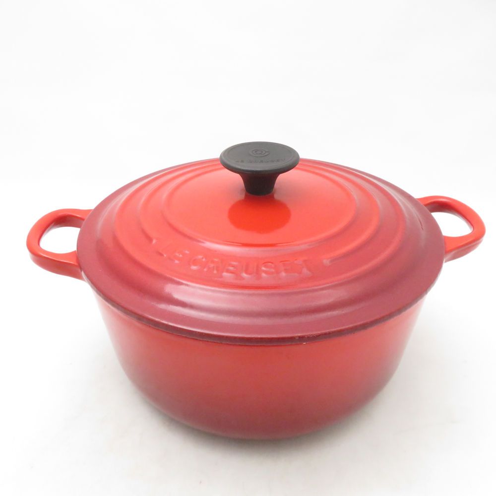 美品 Le Creuset ルクルーゼ ココットロンド 両手鍋 20cm 料理