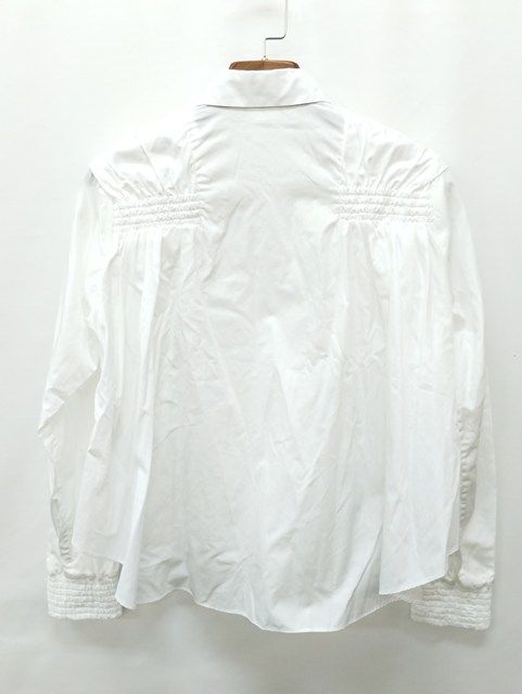 C387 [人気] noir kei ninomiya ノワールケイニノミヤ ブラウス S ホワイト 綿100% 長袖シャツ 3N-B001 レディース | ★ NOIR KEI NINOMIYA | COTTON BROAD LONG SLEEVE SHRT