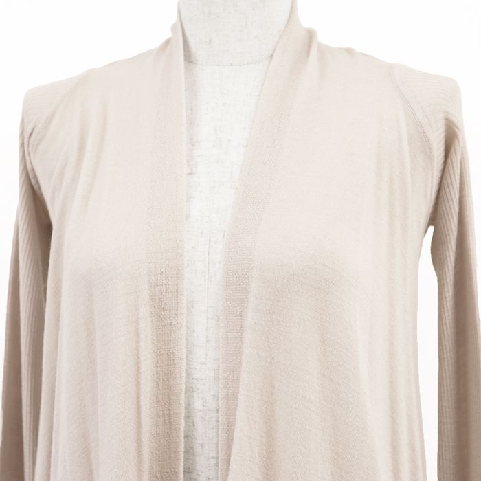 SALE【美品】Rick Owens リックオウエンス カーディガン ニット サイズ M レディース ロゴ ハイゲージ オープンフロント ロングスリーブ 長袖 ウール100% トップス ライトベージュ イタリア製 SALE【美品】Rick Owens リックオウエンス カーディガン ニット サイズ