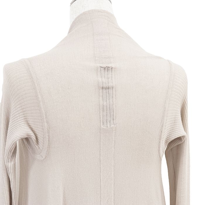 SALE【美品】Rick Owens リックオウエンス カーディガン ニット サイズ M レディース ロゴ ハイゲージ オープンフロント ロングスリーブ 長袖 ウール100% トップス ライトベージュ イタリア製 SALE【美品】Rick Owens リックオウエンス カーディガン ニット サイズ