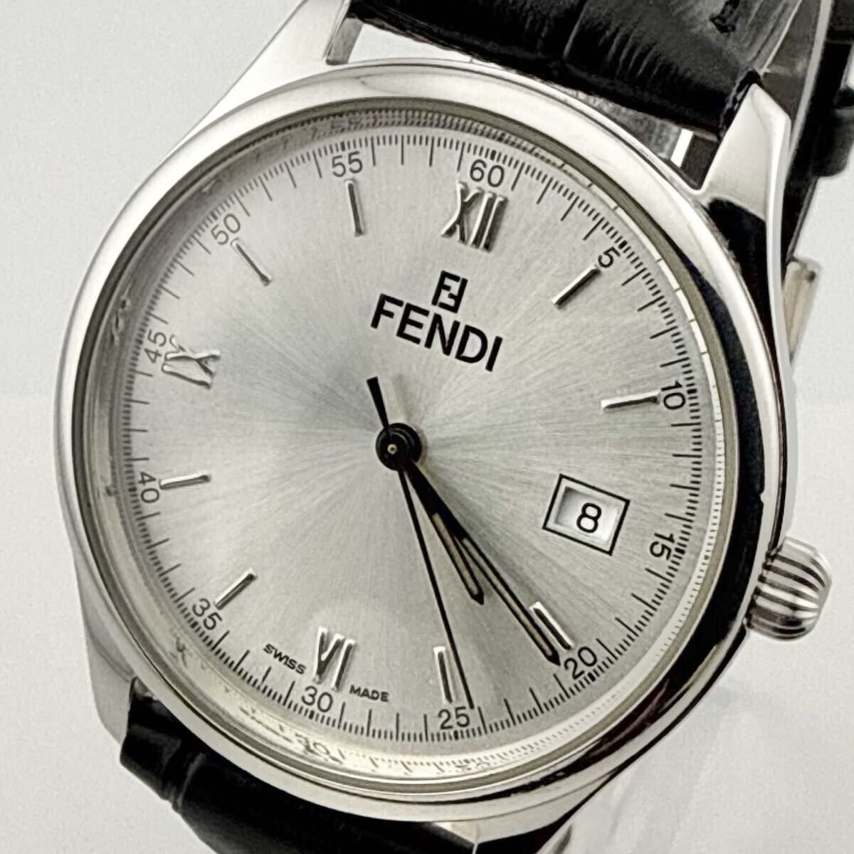 FENDI フェンディ シルバー文字盤 210G 013-164 メンズ 腕時計 稼働品 