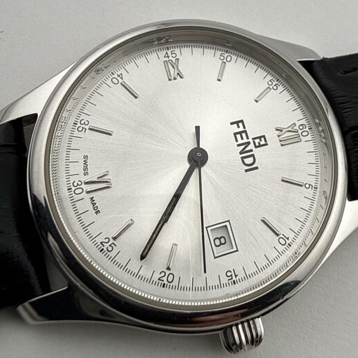 FENDI フェンディ シルバー文字盤 210G 013-164 メンズ 腕時計 稼働品 