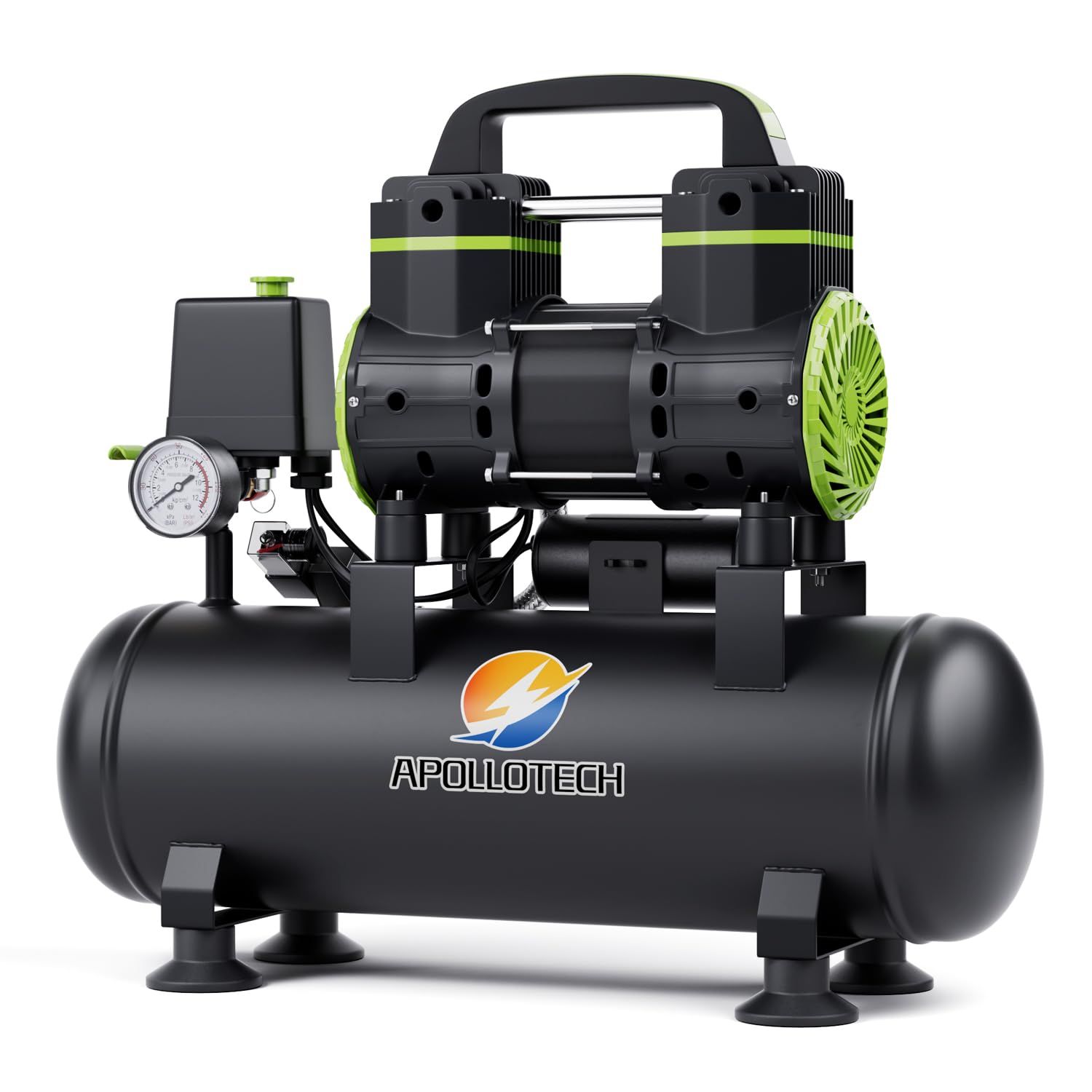 APOLLOTECH エアーコンプレッサー 100V 静音 10L オイルレス 0.8MPa 