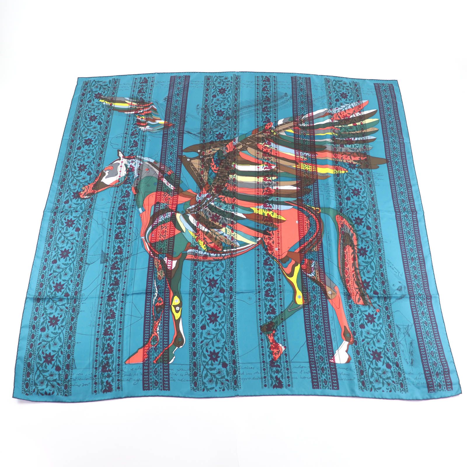 もぐら　HERMES エルメス カレ140 エルメスのペガサス スカーフ 極美品☆HERMES エルメス カレ140 LE PEGASE D HERMES エルメスの