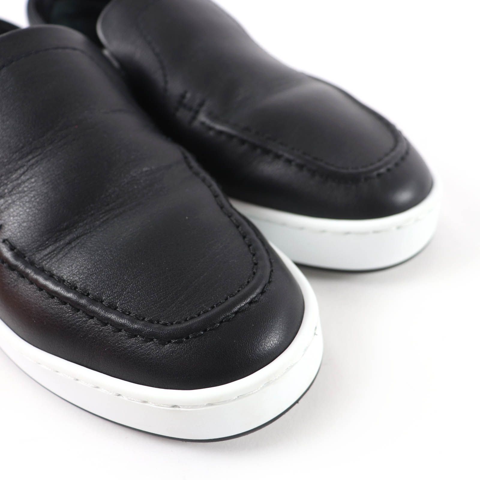 美品☆HERMES エルメス キディ Hロゴ レザー スリッポン ローカット 
