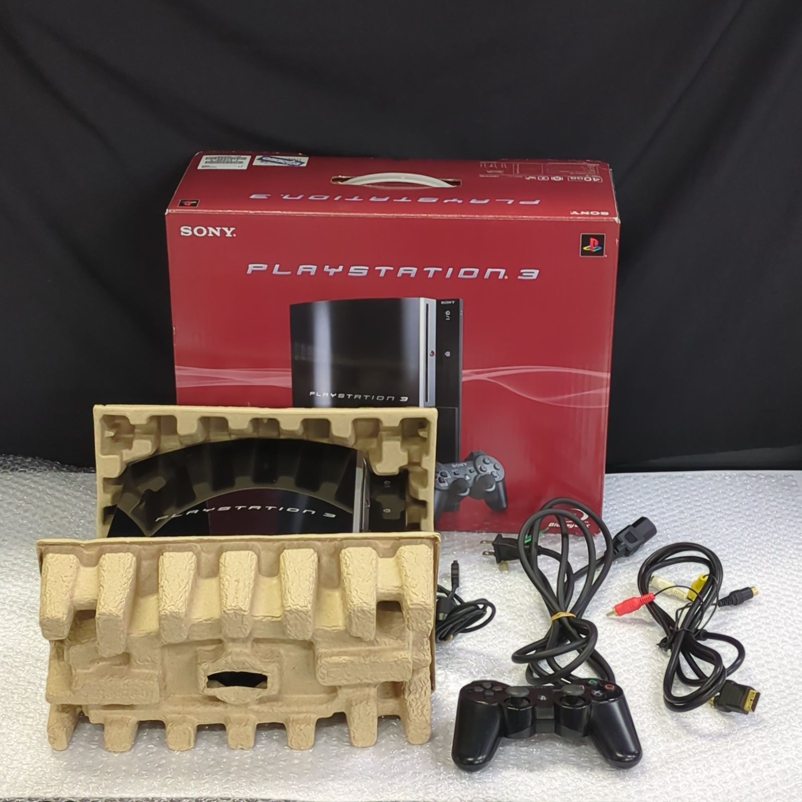 D39320】PS3 40GB CECHH00 クリアブラック 箱 付属品付 ※ジャンク 
