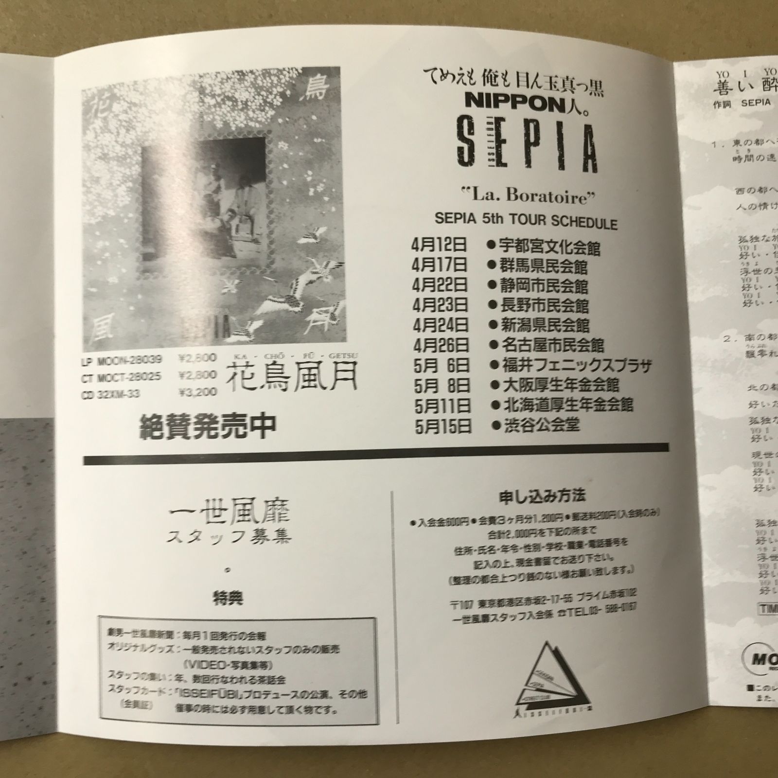 s24) EPレコード 一世風靡セピア 善い酔い嘉い / 「現代版」日本男児唯