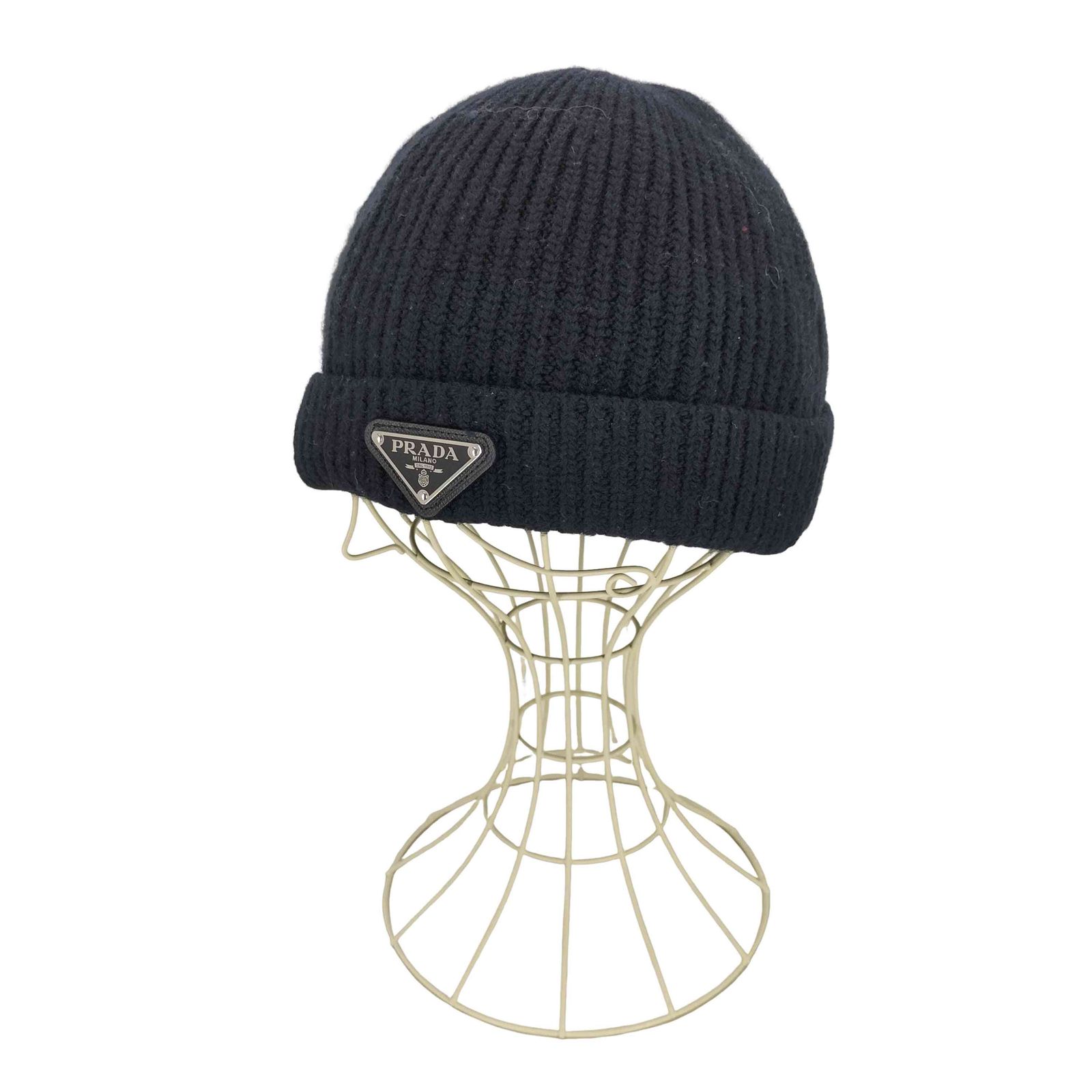 プラダ PRADA トライアングルロゴ ウール&カシミヤ ビーニー メンズ 