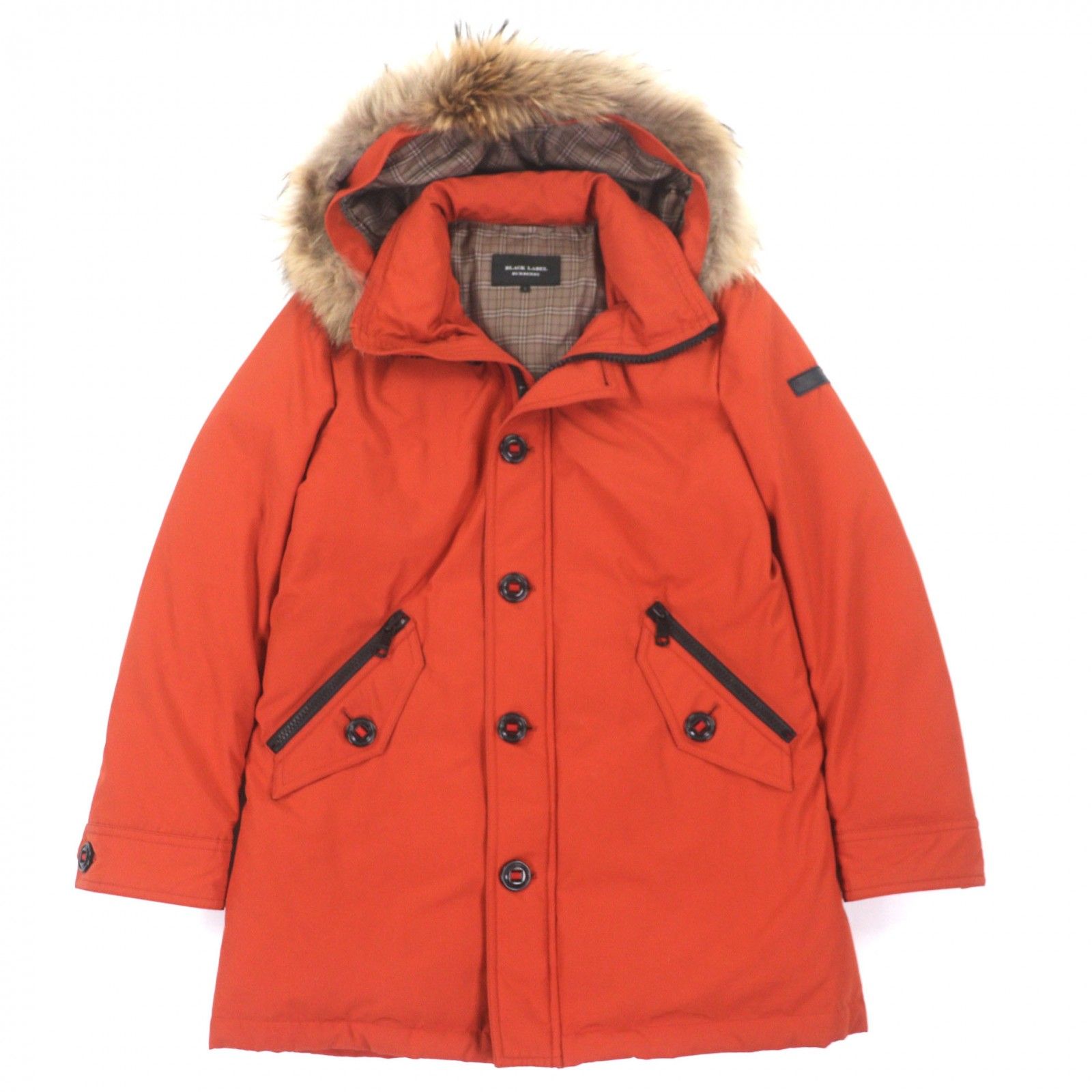 美品▽BURBERRY BLACK LABEL バーバリーブラックレーベル ファー付き 