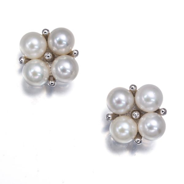 ミキモト ピアス ベビー パール 真珠 3.2mm スクエア K18WG #191038