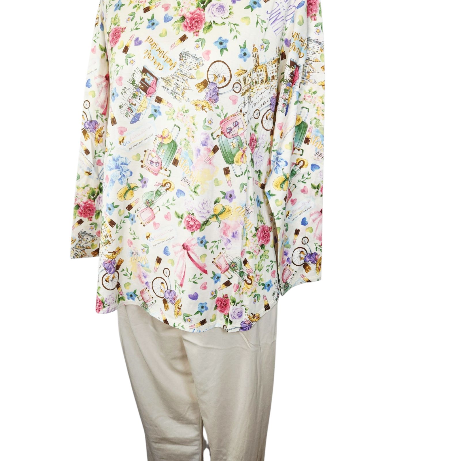 鴨居羊子パジャマ 新品未使用‼️TUNIC 春夏 長袖パジャマ 100双天竺