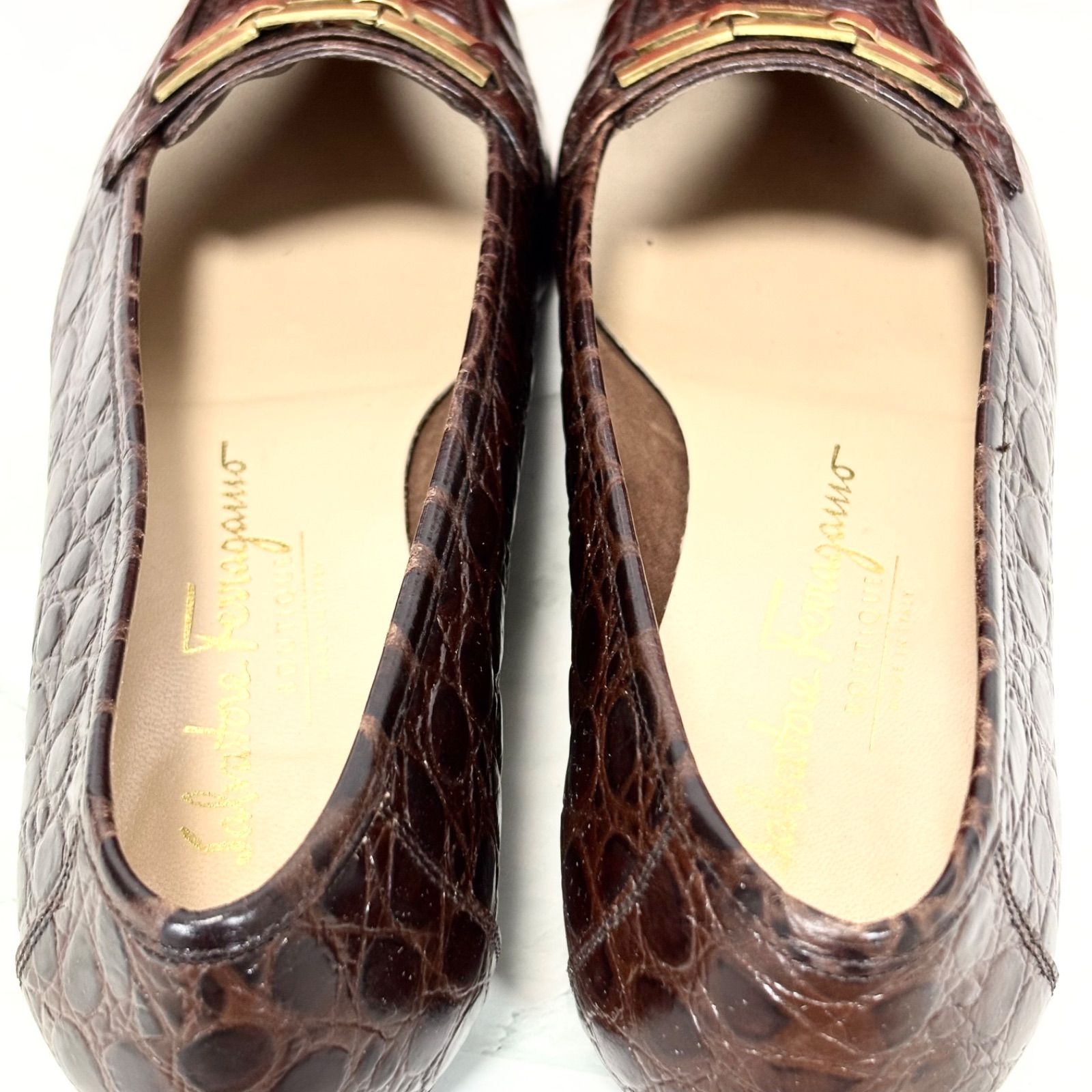 美品！Salvatore Ferragamo クロコ　ローファー 美品】サルヴァトーレフェラガモ Salvatore Ferragamo ローファー