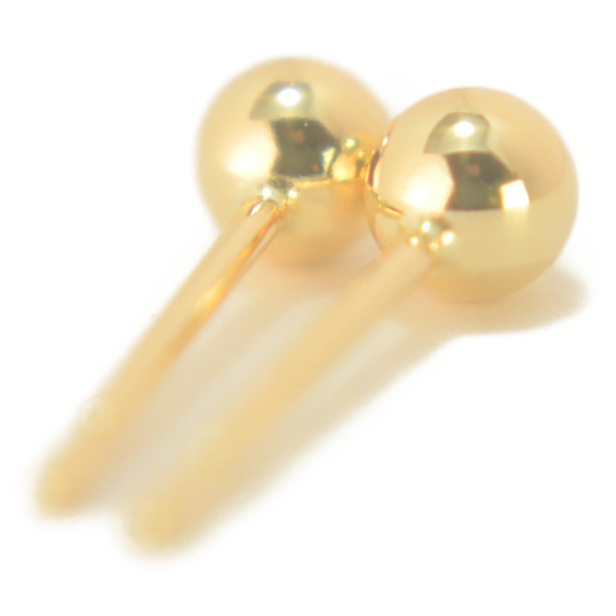 迅速発送】【18金ピアス】 丸玉ピアス 3mm イエローゴールド 1ペア両耳 