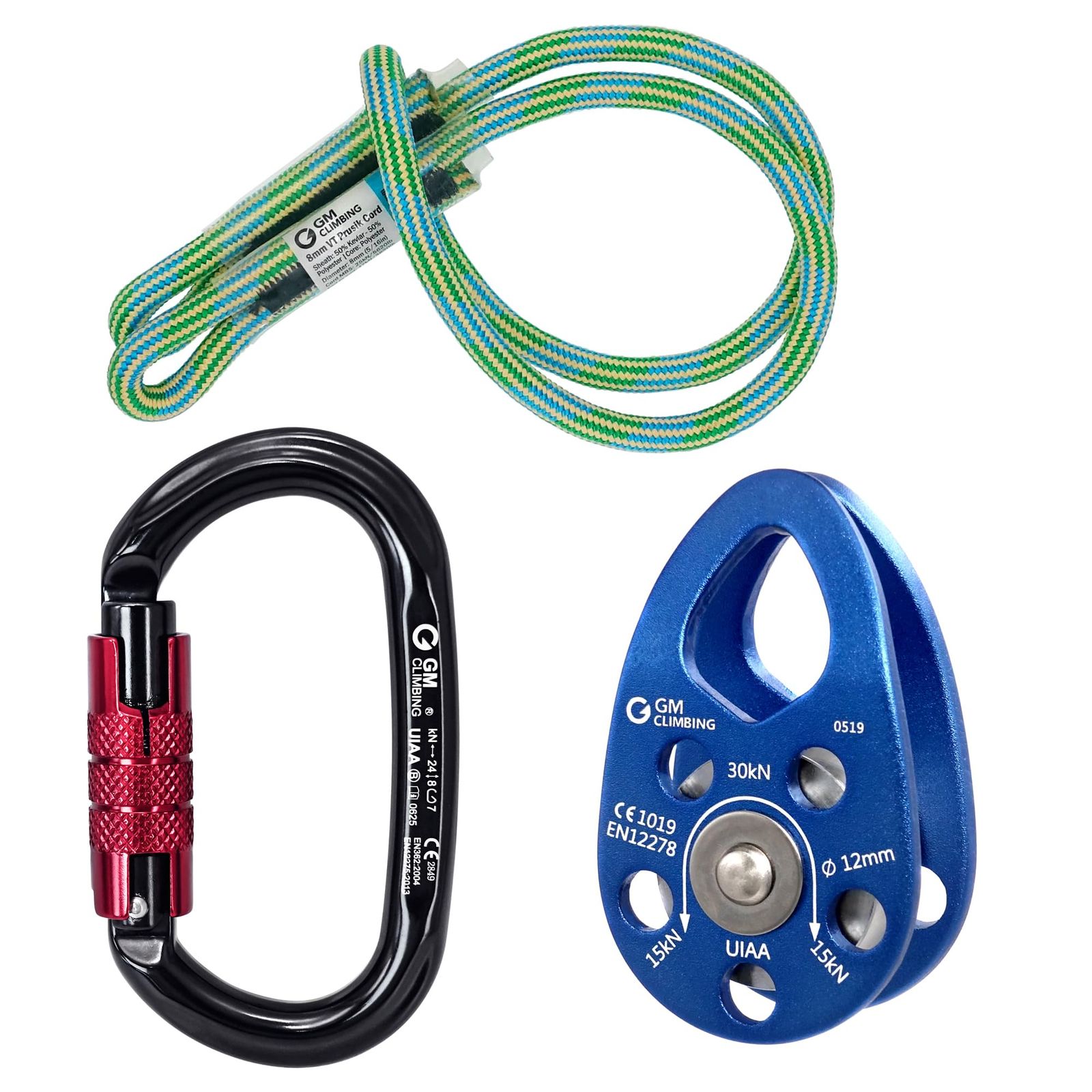 【迅速発送】GM CLIMBING CE UIAA認証 30kN マイクロプーリー モバイルサイド プレート クライミングプーリー 12mmロープ適合 ボールベアリングと自己潤滑ブッシングの2タイプあり 登山 クライミング アーボリスト ツリークライミング 伐