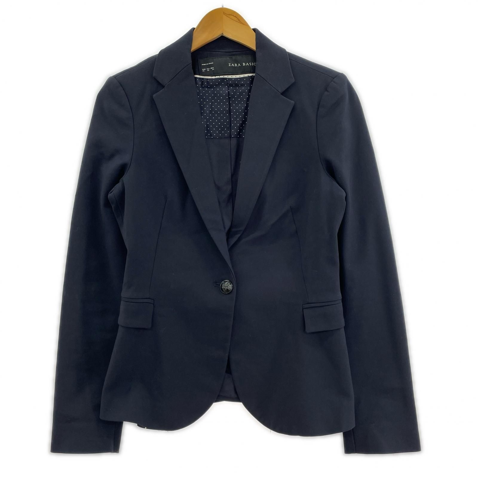ZARA ザラ テーラードジャケット sizeEUR XS/ネイビー - メルカリ