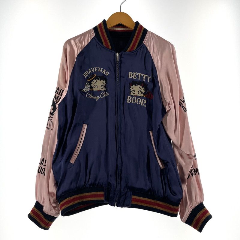 の*の様 美品！Betty Boop x BRAVE-MAN スカジャン　リバー リバーシブルスカジャン THE BRAVEMAN×BETTY BOOP ブレイブマン ベディ