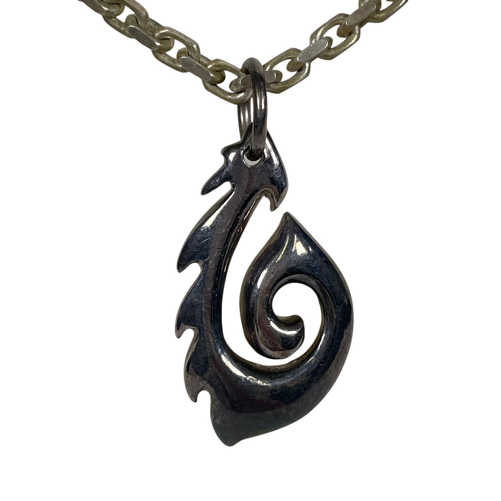 MaoriWarriorsマオリSILVERシルバーネックレス925イニシャルS 