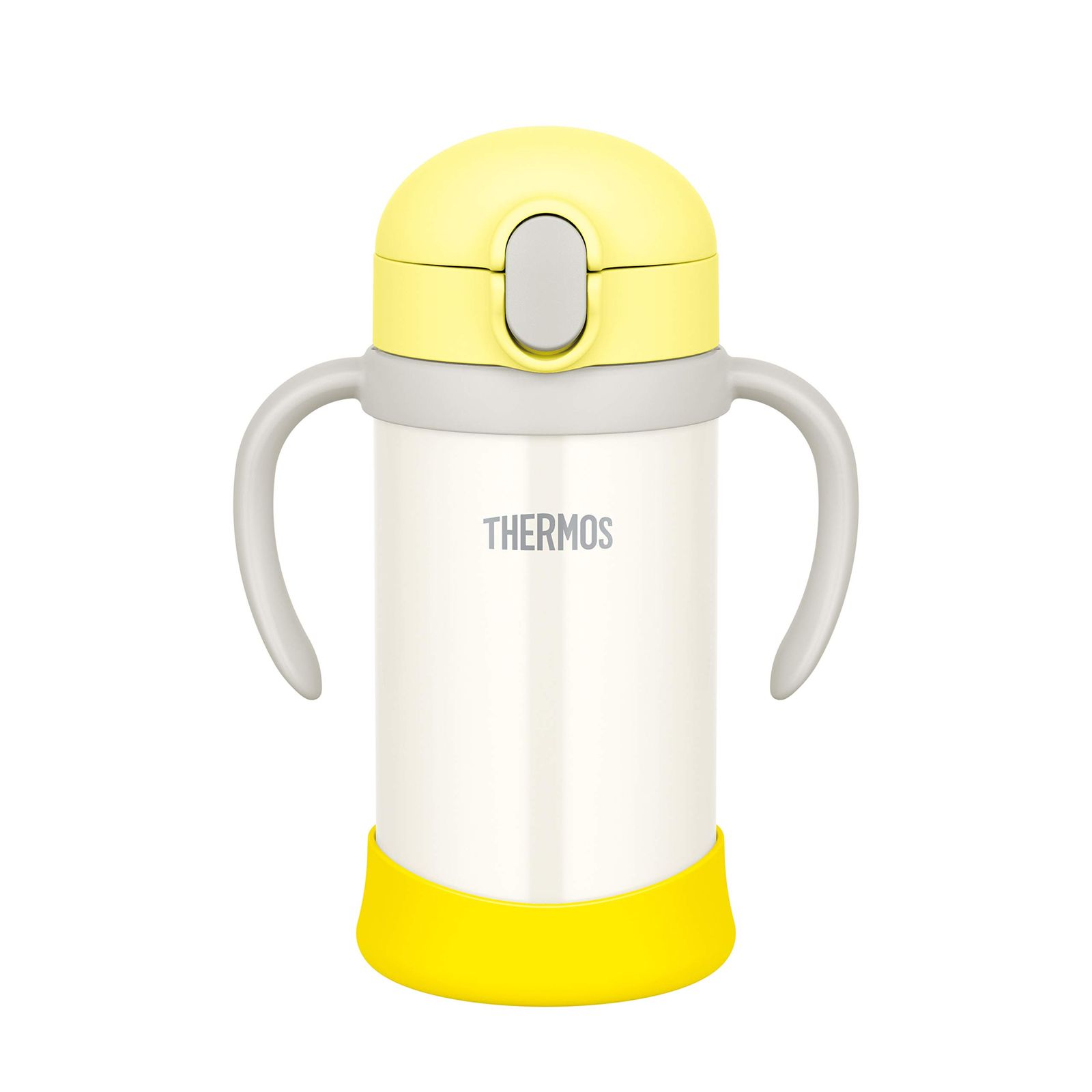 サーモス(THERMOS) まほうびんのベビーストローマグ FJL-350 イエローホワイト (YWH) 350ml 水筒 子供 ステンレス製魔法びん構造 スペアストローセット付き 扱いやすいワンタッチオープン 水滴飛び散り防止機能搭載 45623443783