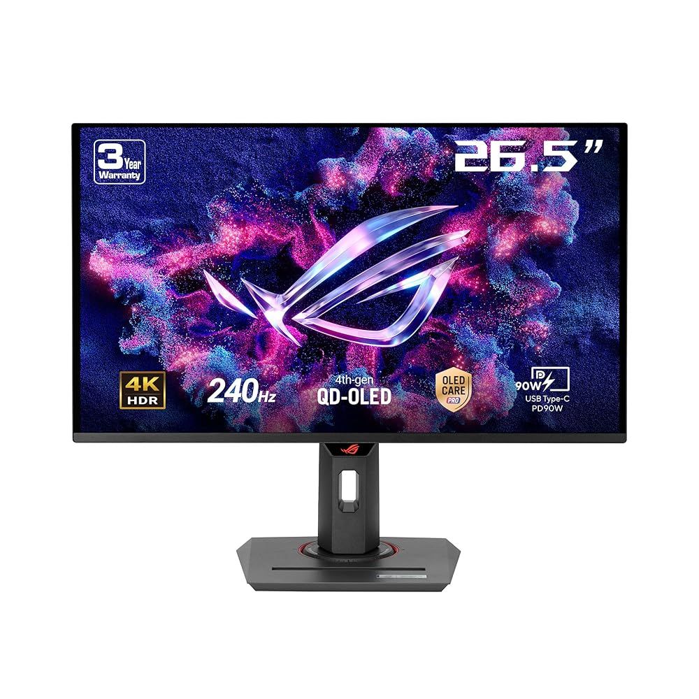 ASUSゲーミングモニター/ROG Strix OLED XG27UCDMG - 26.5インチ/4K量子ドット有機ELパネル/240Hz/0.03ms (GTG)/Anti-Flicker
