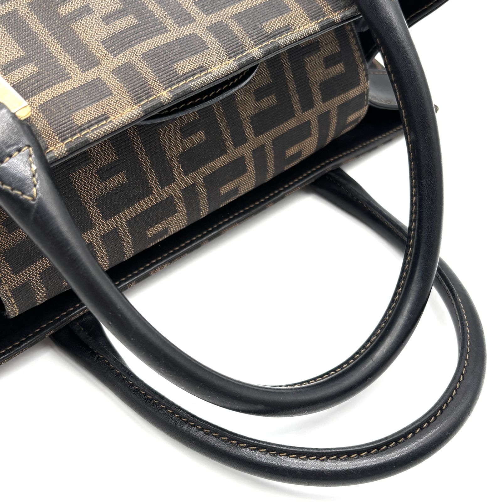 美品 FENDI フェンディ ズッカ柄 トートバッグ ハンドバッグ 