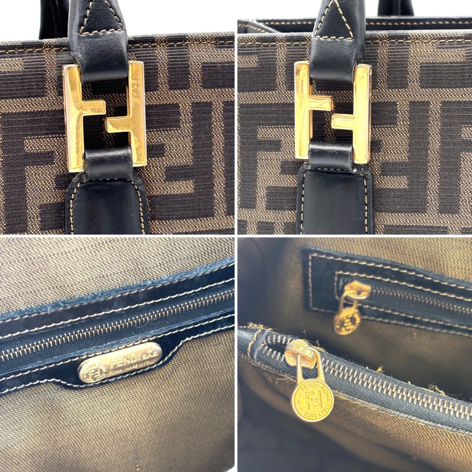 美品 FENDI フェンディ ズッカ柄 トートバッグ ハンドバッグ 