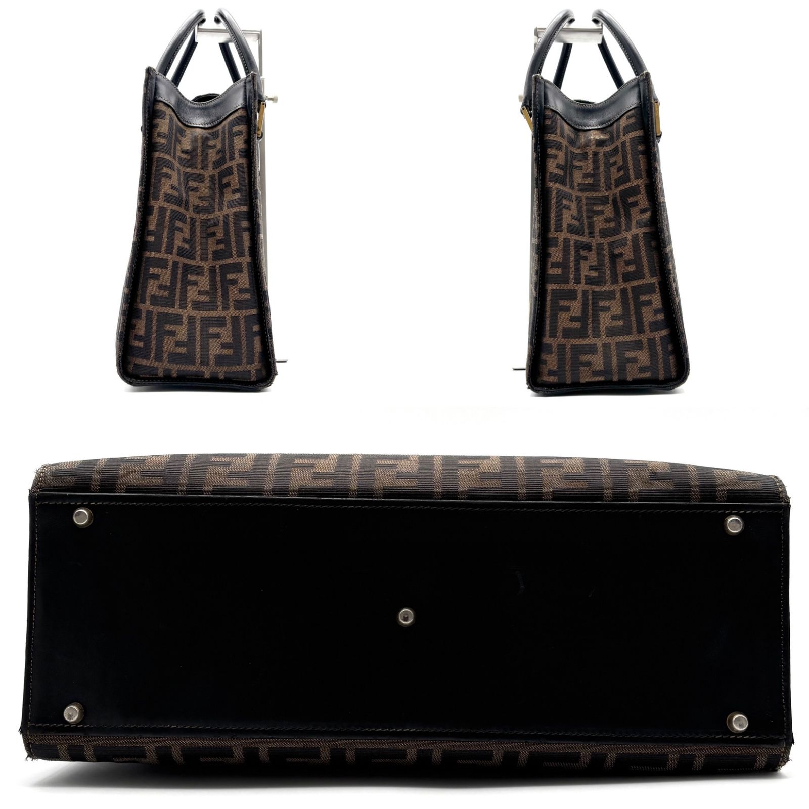 美品 FENDI フェンディ ズッカ柄 トートバッグ ハンドバッグ 