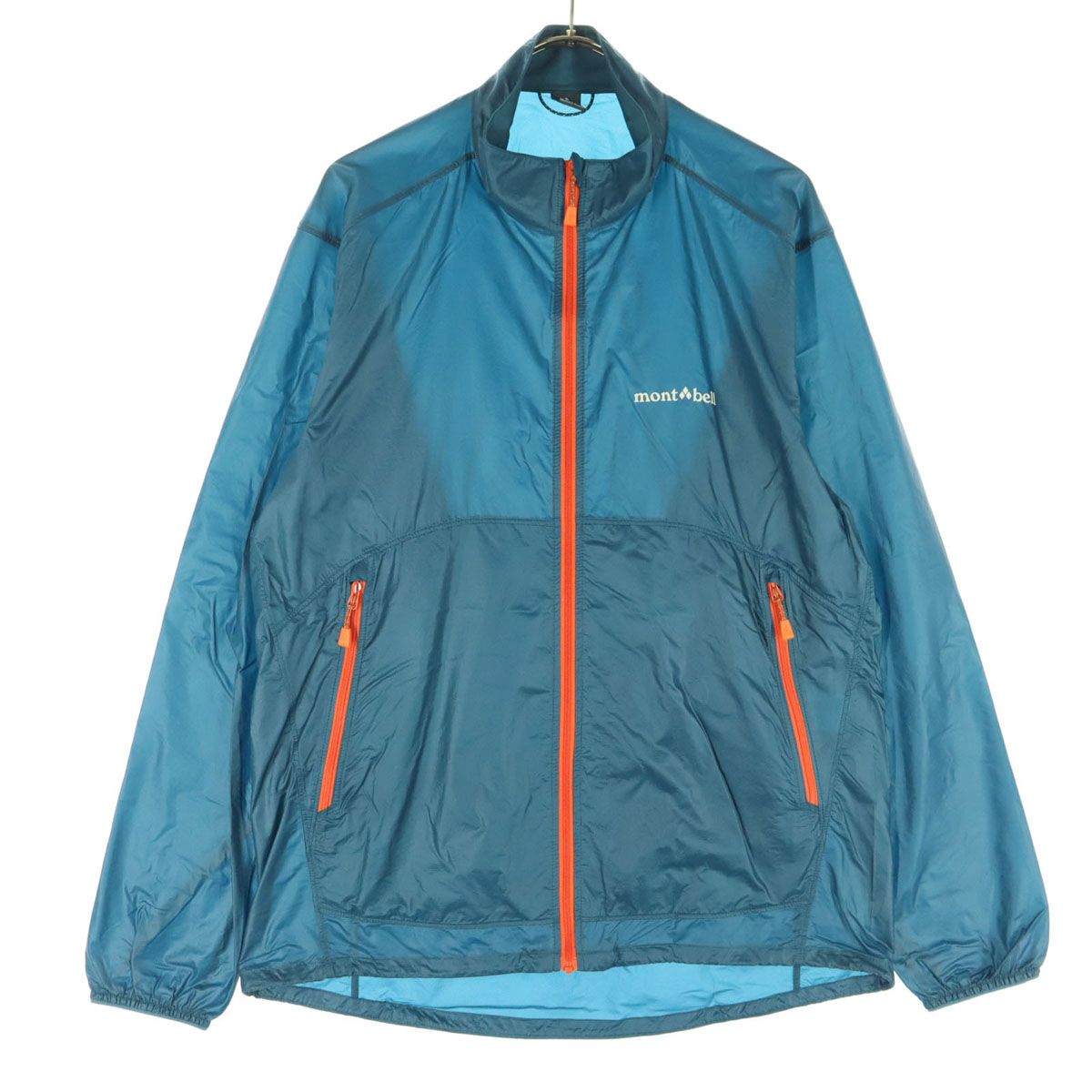 美品 mont-bell モンベル ワンポイントロゴ 長袖 薄手 ジップ ナイロン 