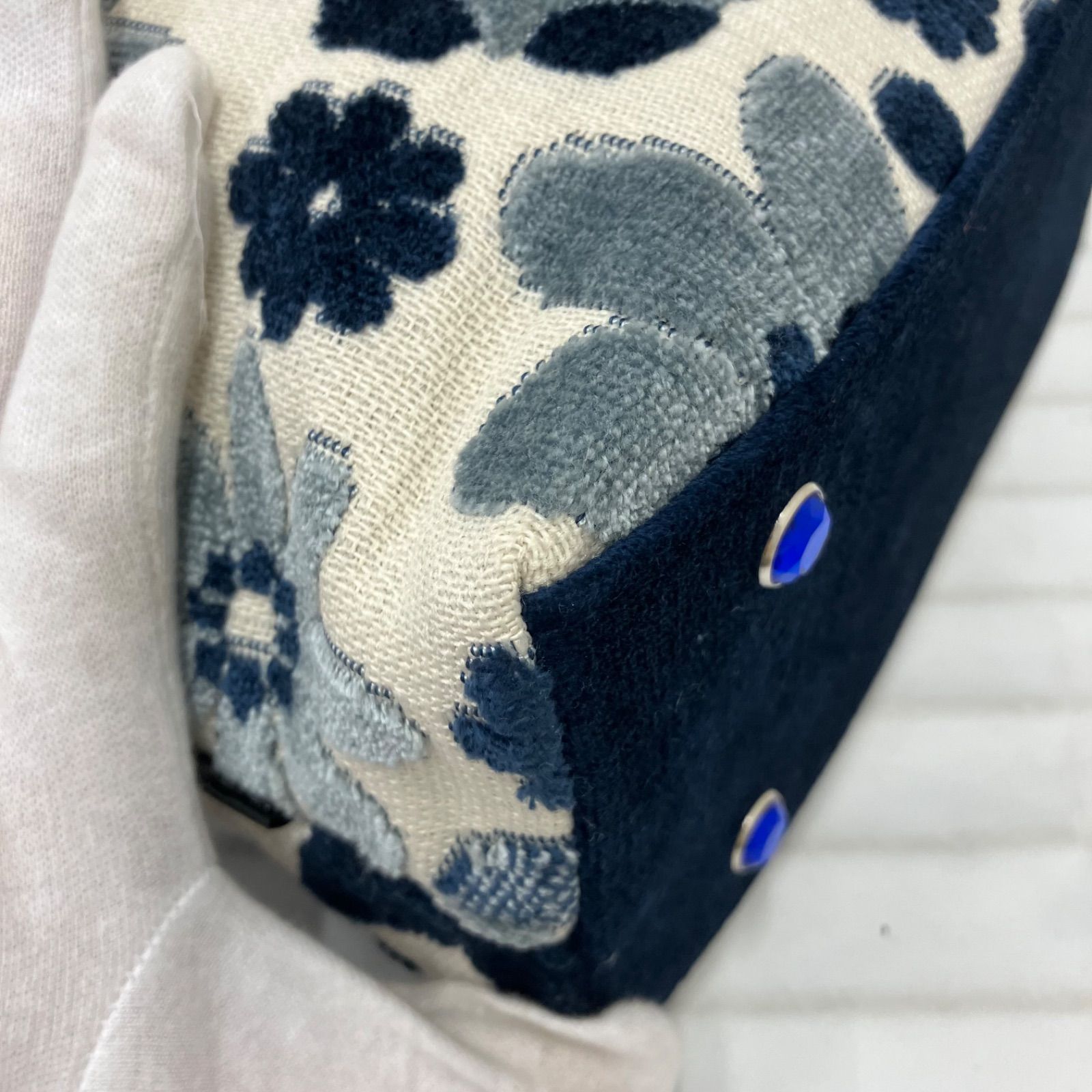 シンクビー】ブルーカナリー ミニ トートバッグ マーガレット 花柄 白 