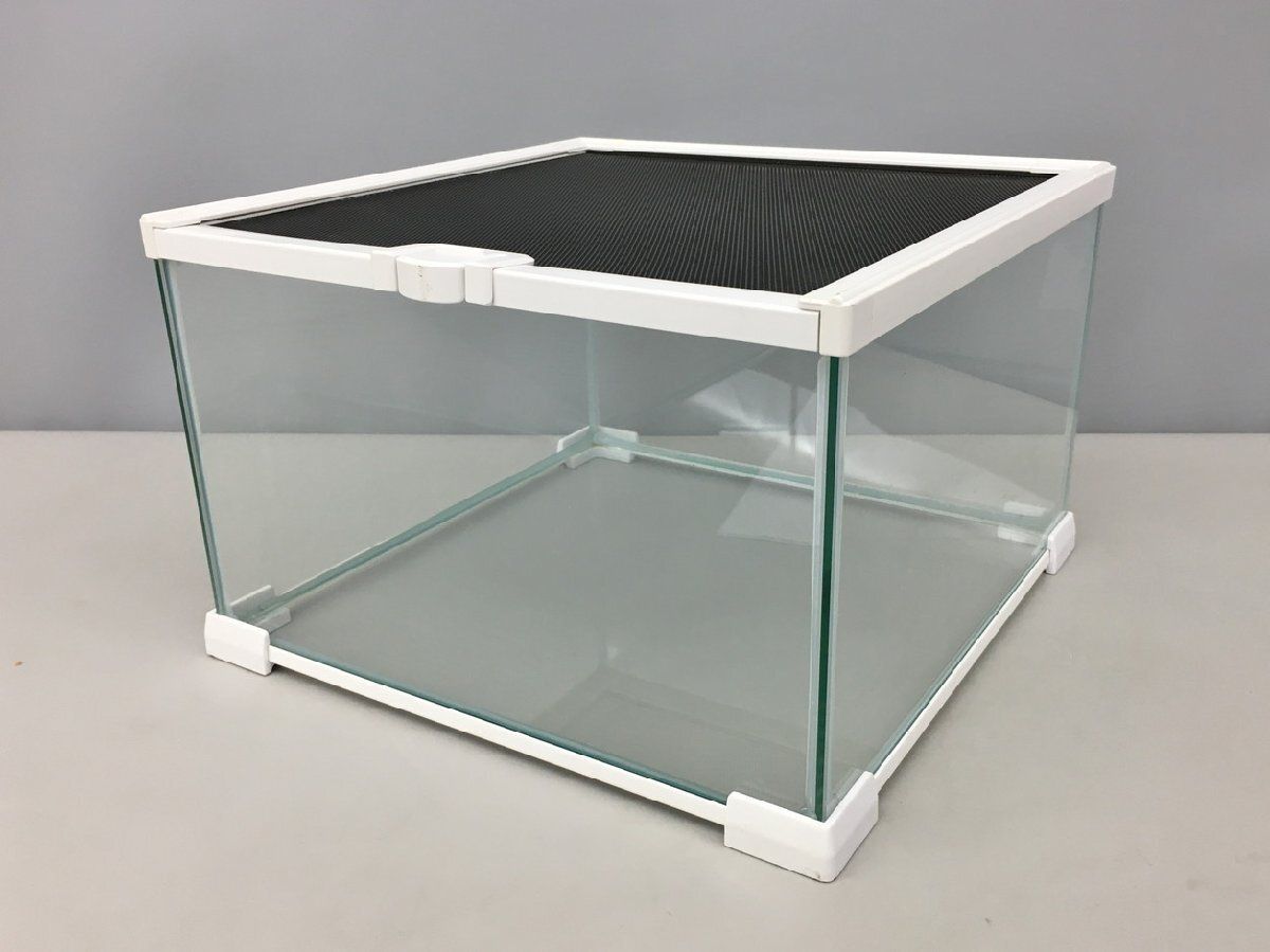 爬虫類用ケージ W30×D30×H19.5cm スライド扉 ガラスケース 飼育ケース 