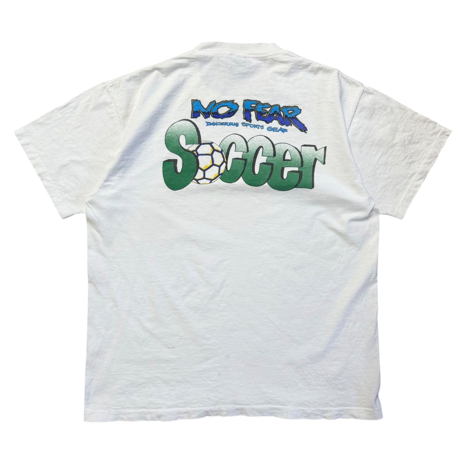 90s USA製 NoFear ノーフィアー Tシャツ シングルステッチ サッカー 