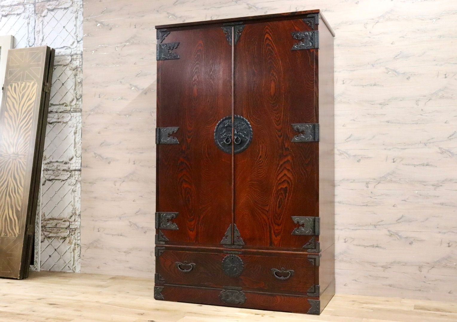 GMJH1○岩谷堂箪笥 洋服箪笥 ワードローブ 伝統工芸 欅 和家具 古民家 