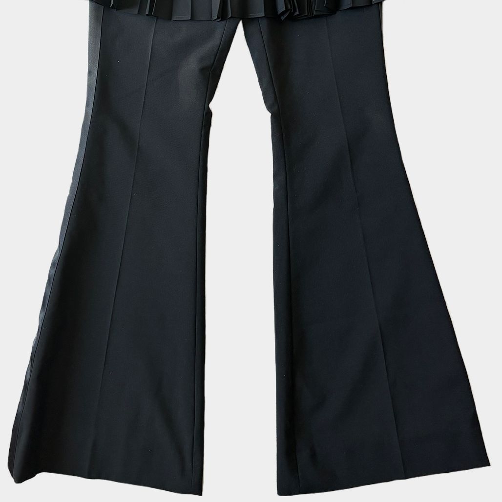 2021SS sacai プリーツスカートドッキングフレアパンツ ブラック SACAI サカイ 2021ss プリーツスカートドッキングスラックス - メルカリ